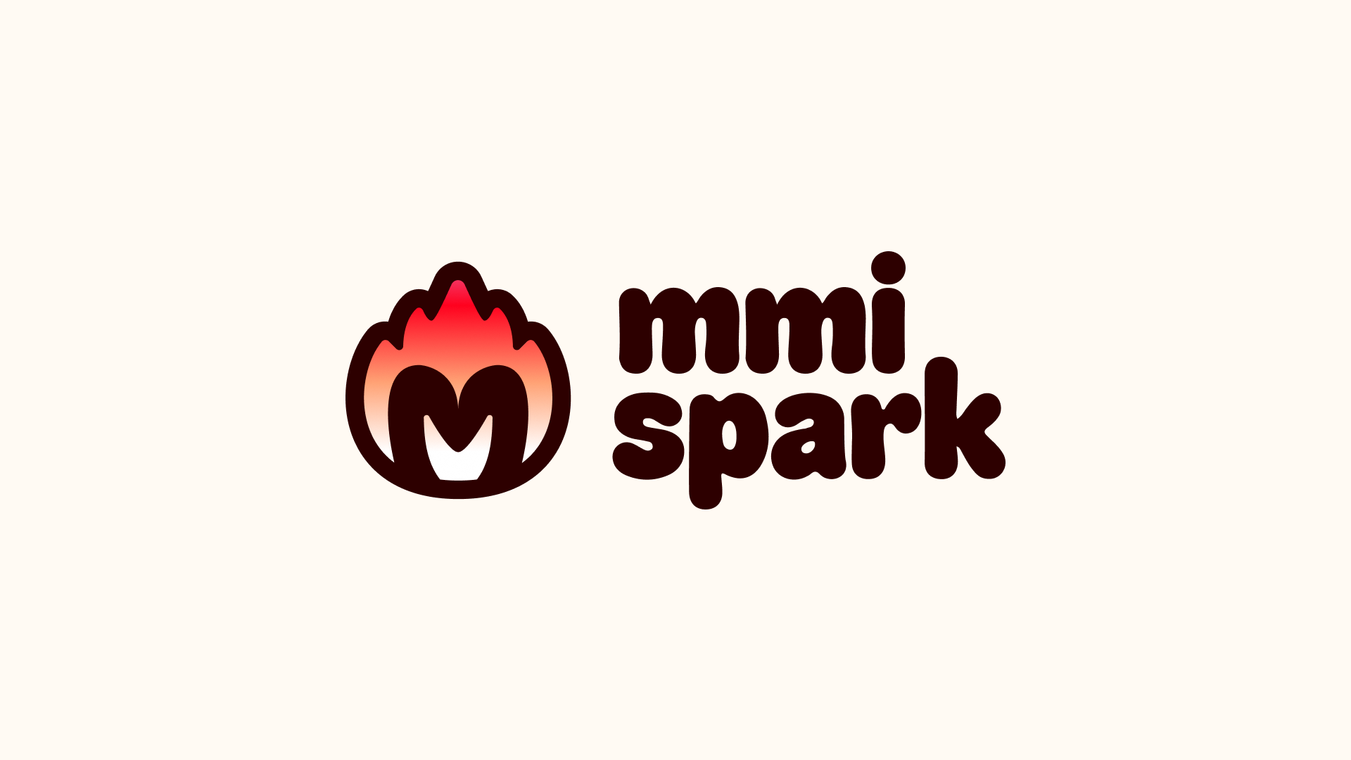 Logo du BDE MMI Spark : un M dans une flamme en dégradé orange, rouge et rose, à côté du nom « mmi spark », sur fond crème.